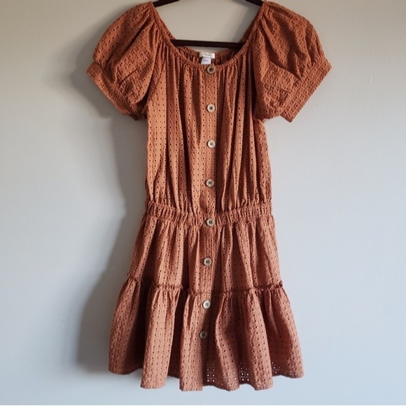 Revolve eberjey Portola Elise Eyelet Dress 100% Cotton Pecan Size Small - Picture 6 of 14